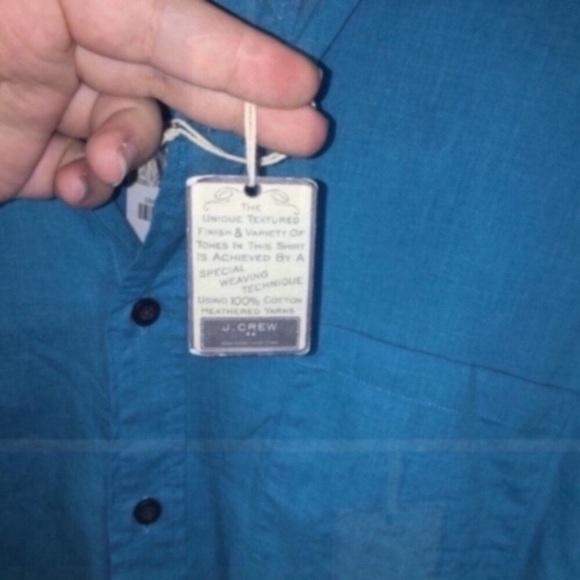 NWT J. Crew Blue Tailored Button Down Blouse - Picture 5 of 5